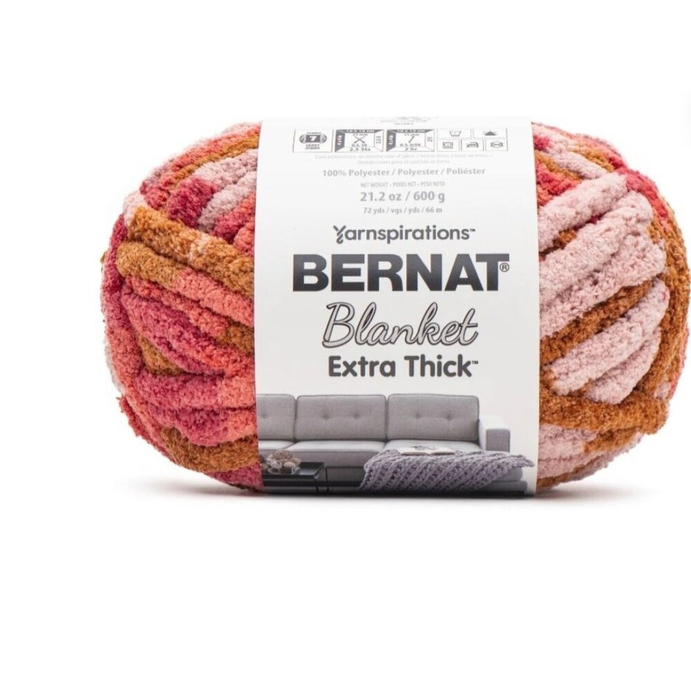 NWT - Bernat Blanket Extra Thick Yarn - 21.2 0z - Sunset -
